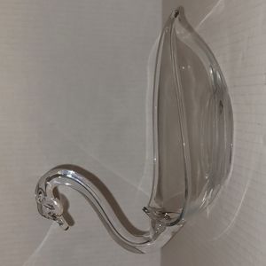 Vintage Clear Glass Swan Candy Dish